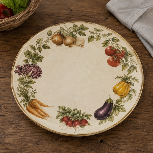 Assiette Vintage motif Légumes