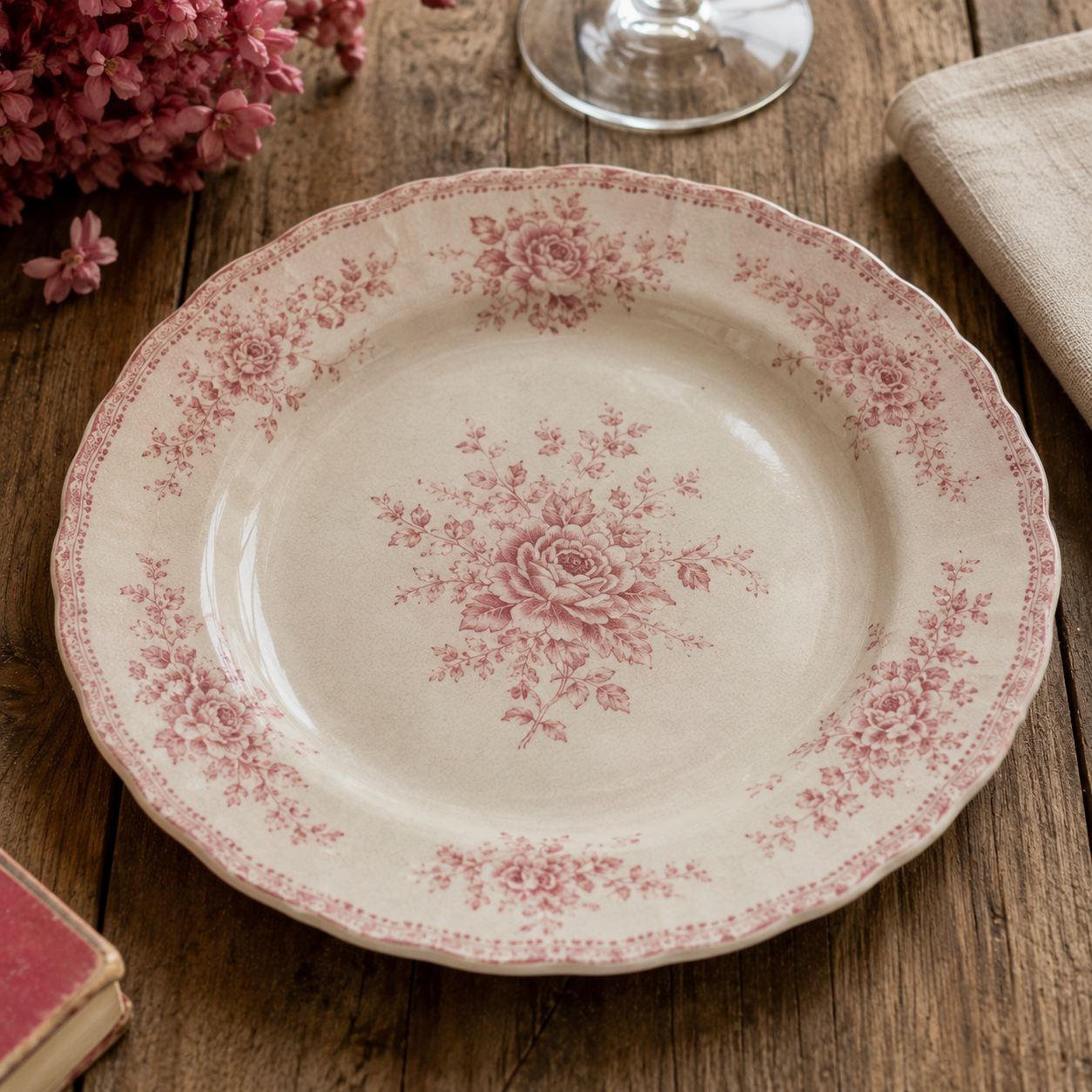 Assiette Vintage Rose