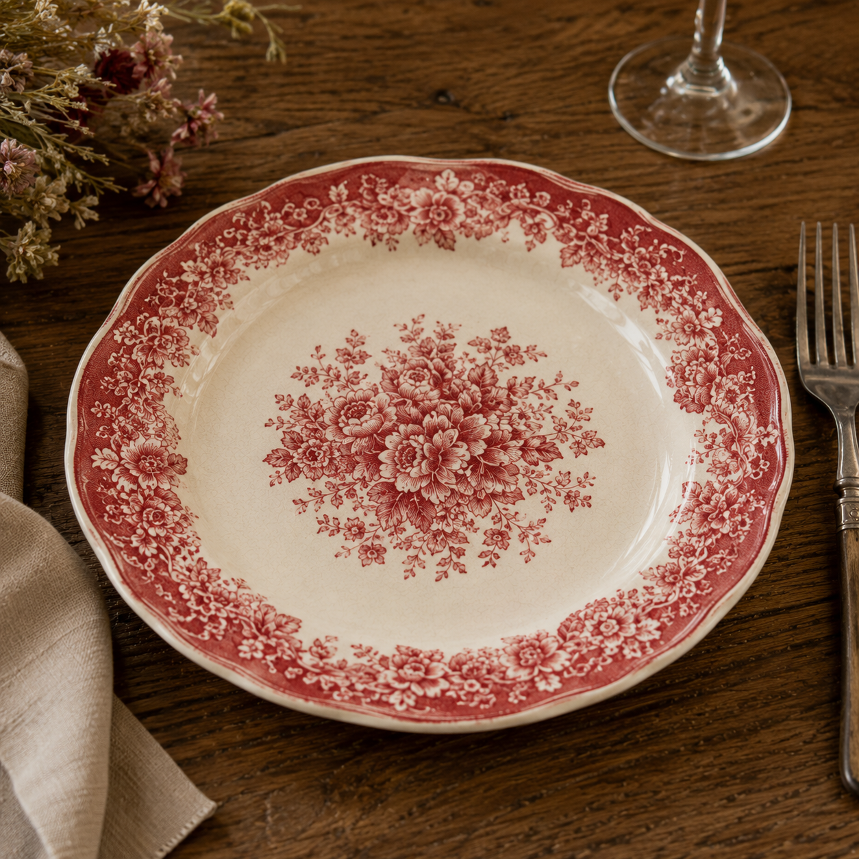 Assiette Vintage Rouge
