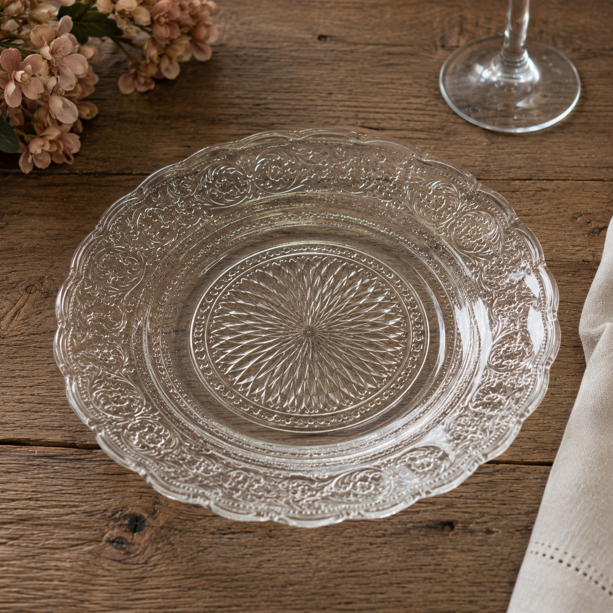 Assiette Vintage Transparente