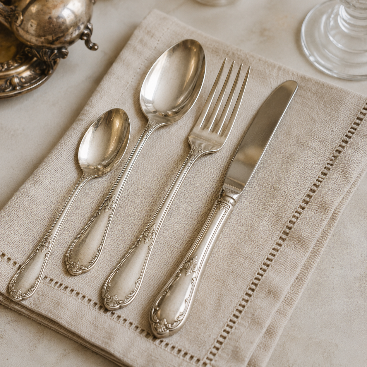 Couvert Vintage en Argent