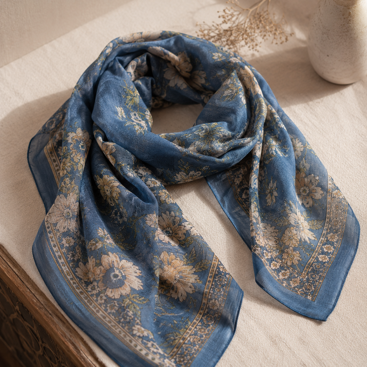 Foulard Vintage Bleu