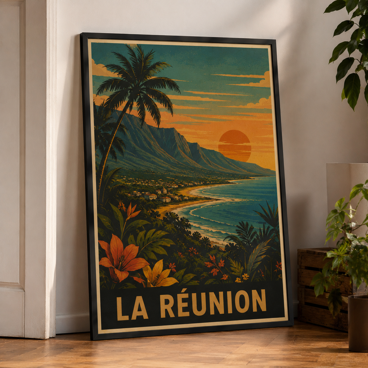 La Réunion Poster Vintage