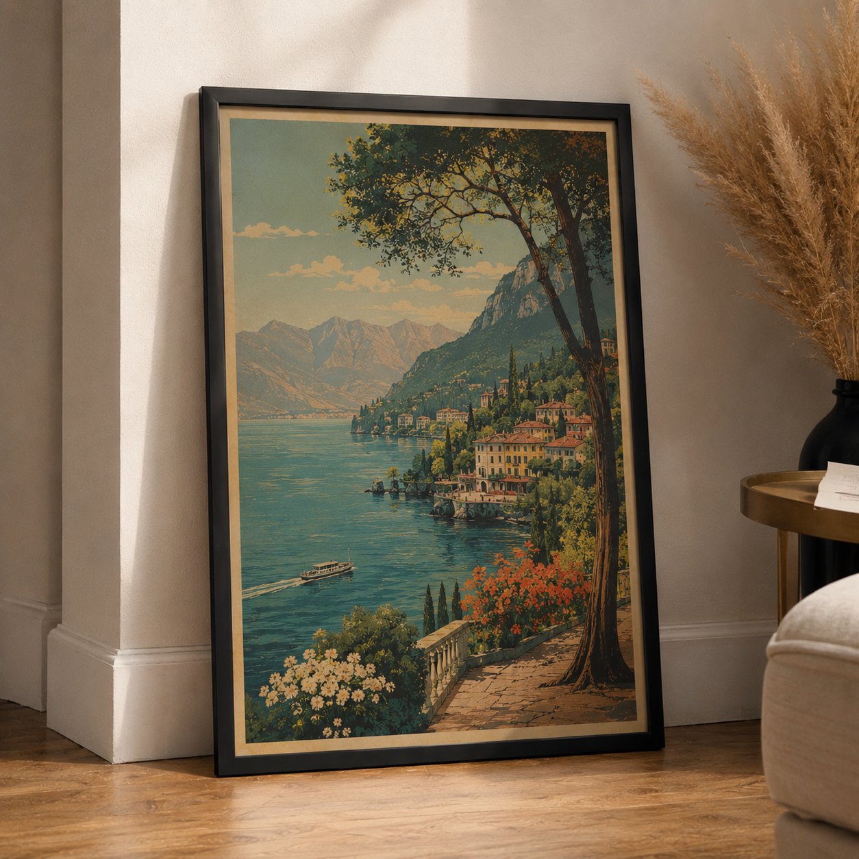 Lake Como Poster Vintage