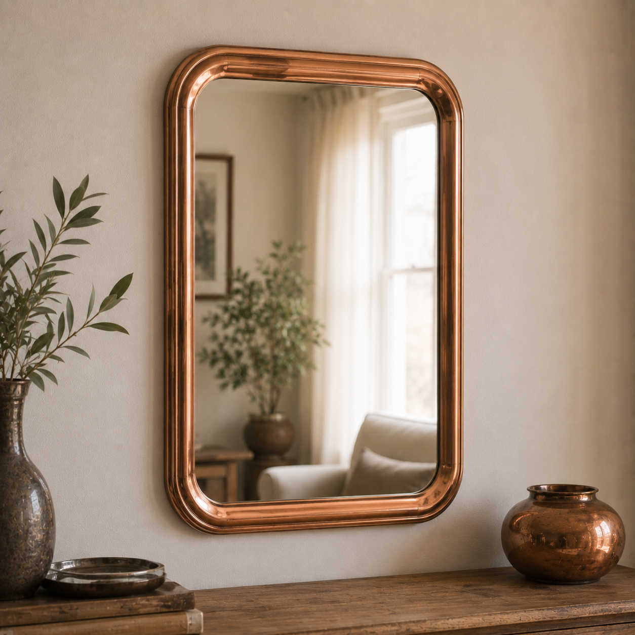 Miroir Vintage en Cuivre