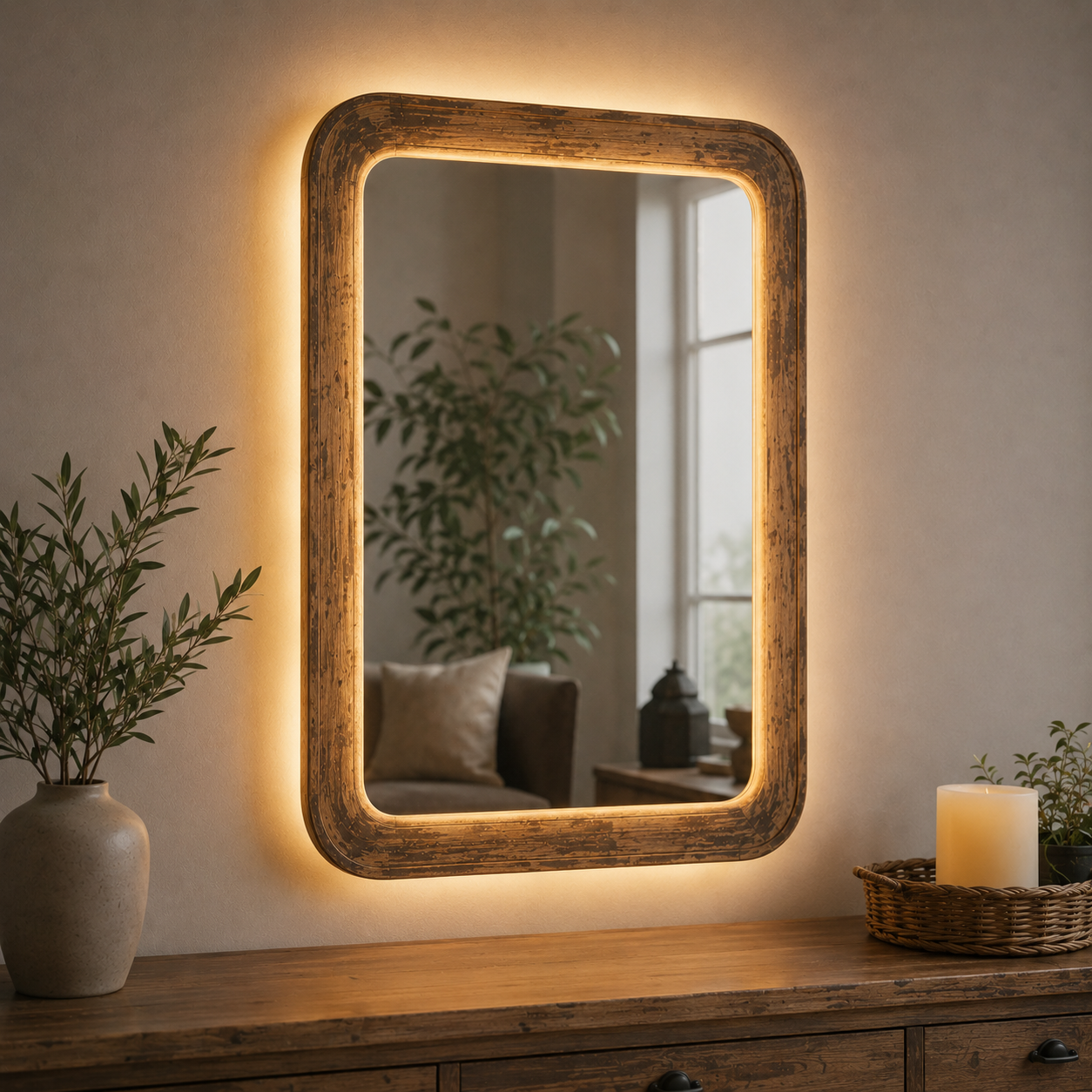 Miroir Vintage Rétroéclairé