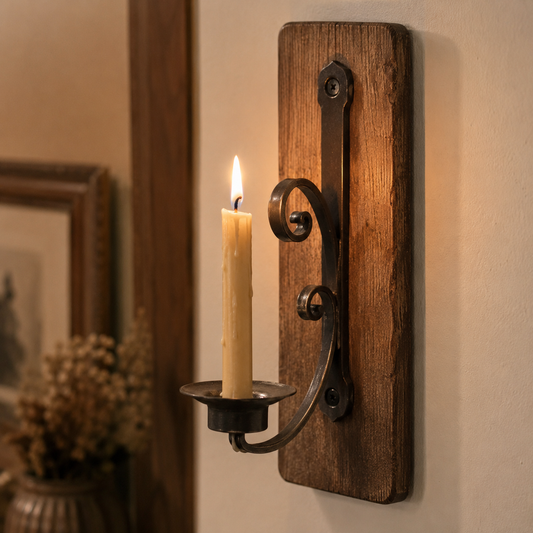 Porte Bougie Mural Vintage