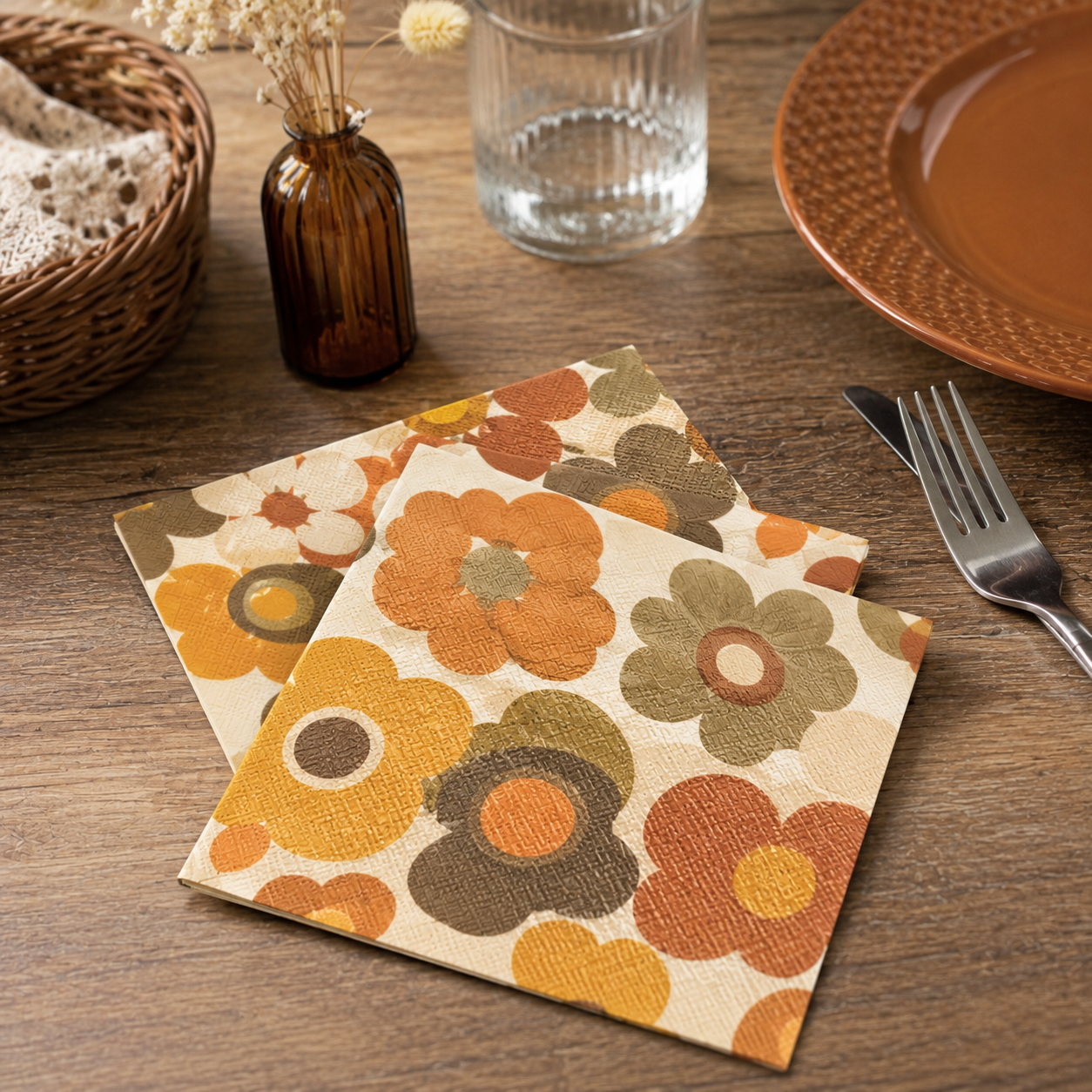 Serviette de Table Vintage à Usage Unique