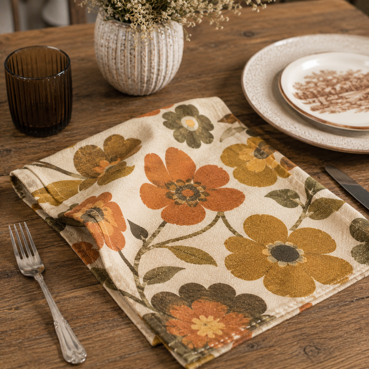 Serviette de Table Vintage en Coton