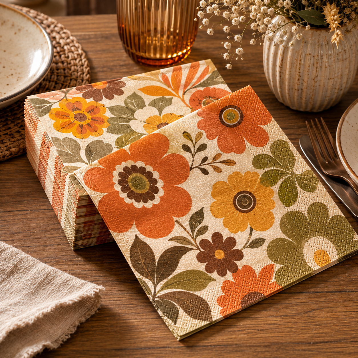 Serviette de Table Vintage en Papier