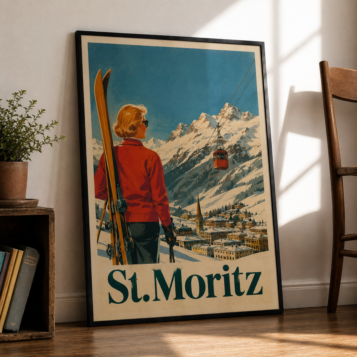 St Mortiz Poster Vintage