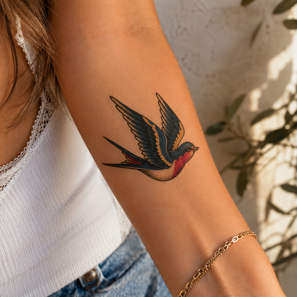 Tatouage Vintage Hirondelle