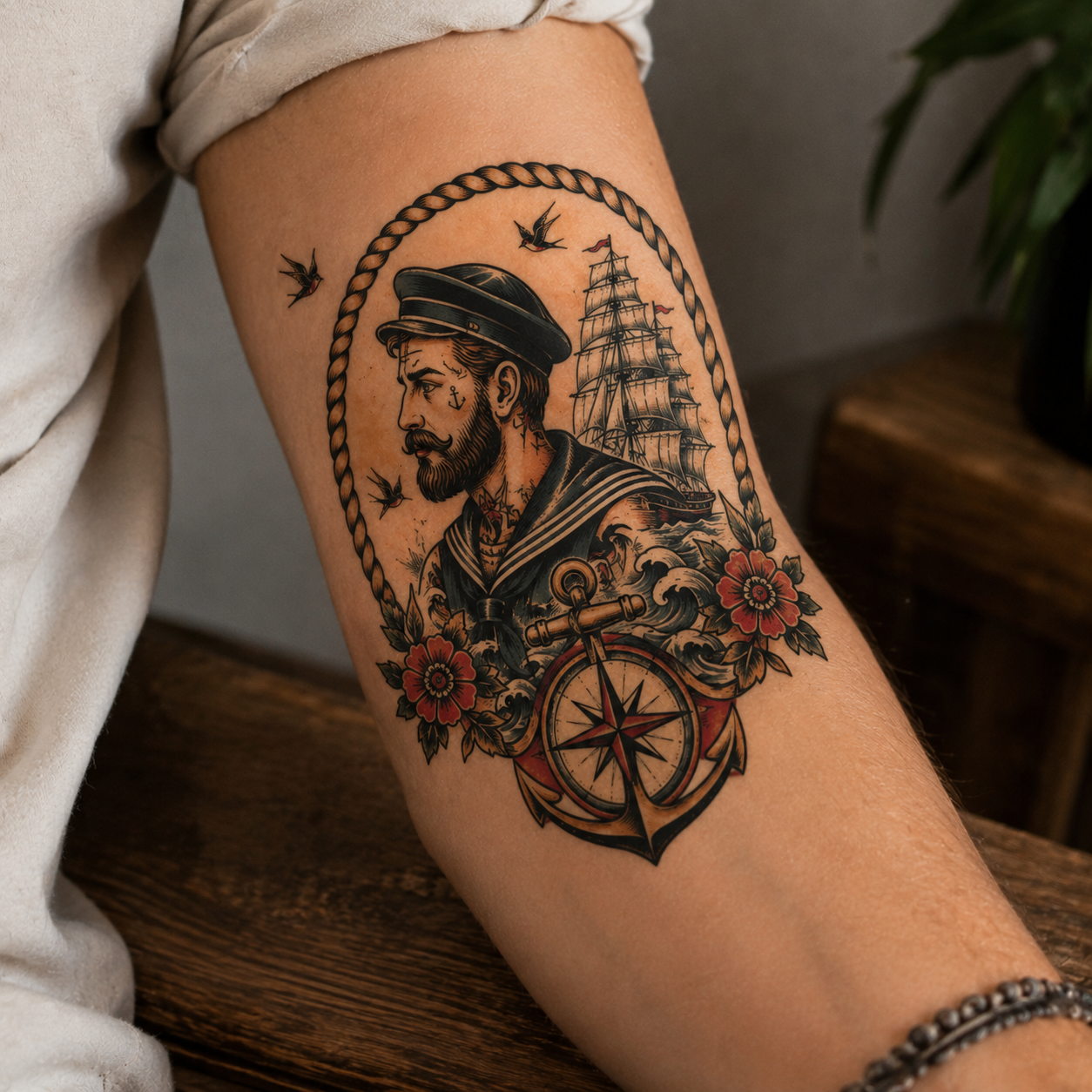 Tatouage Vintage Marin
