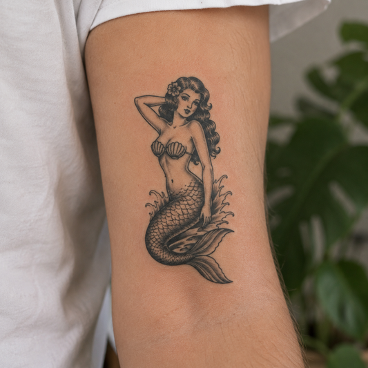 Tatouage Vintage Sirène