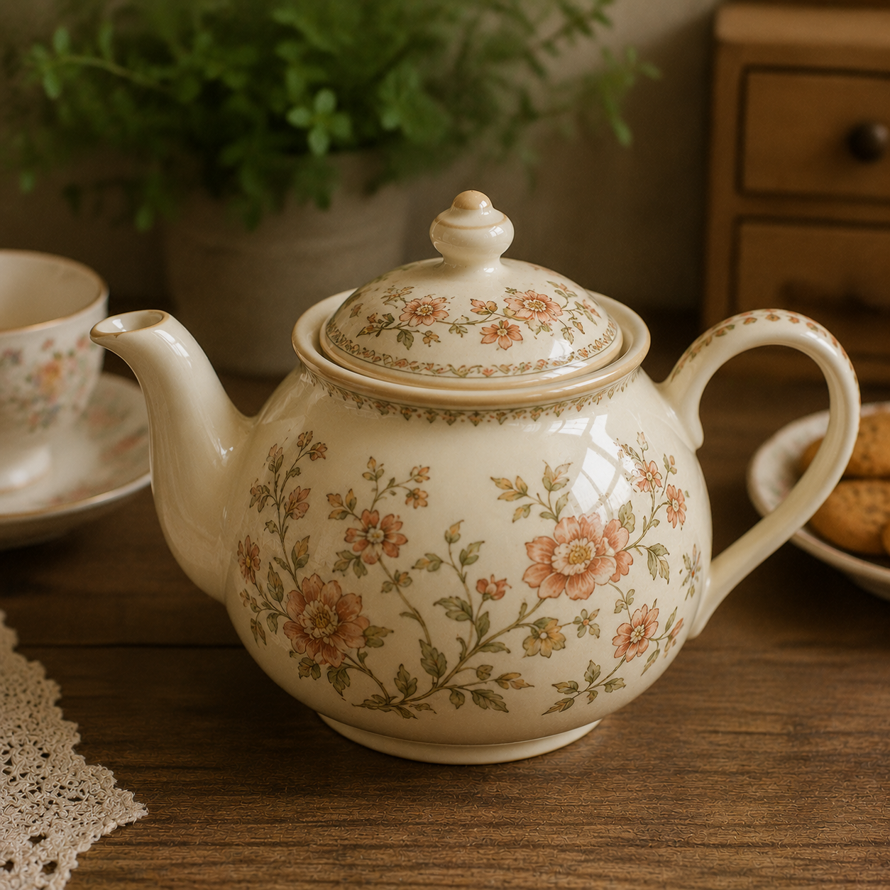 Théière Vintage en Céramique