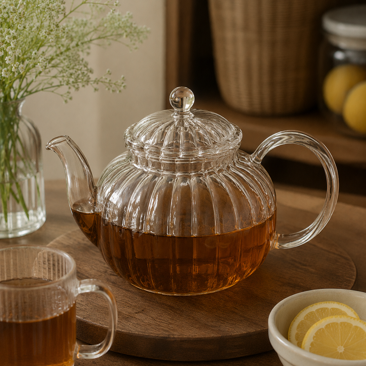 Théière Vintage en Verre