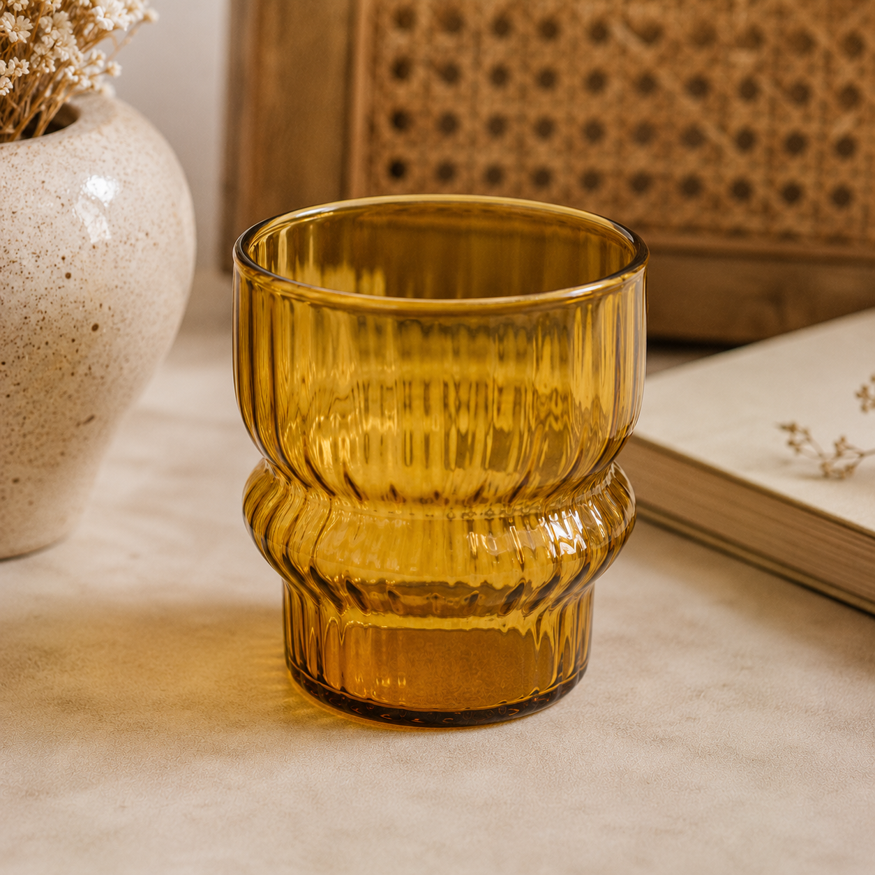 Verre Vintage Moutarde